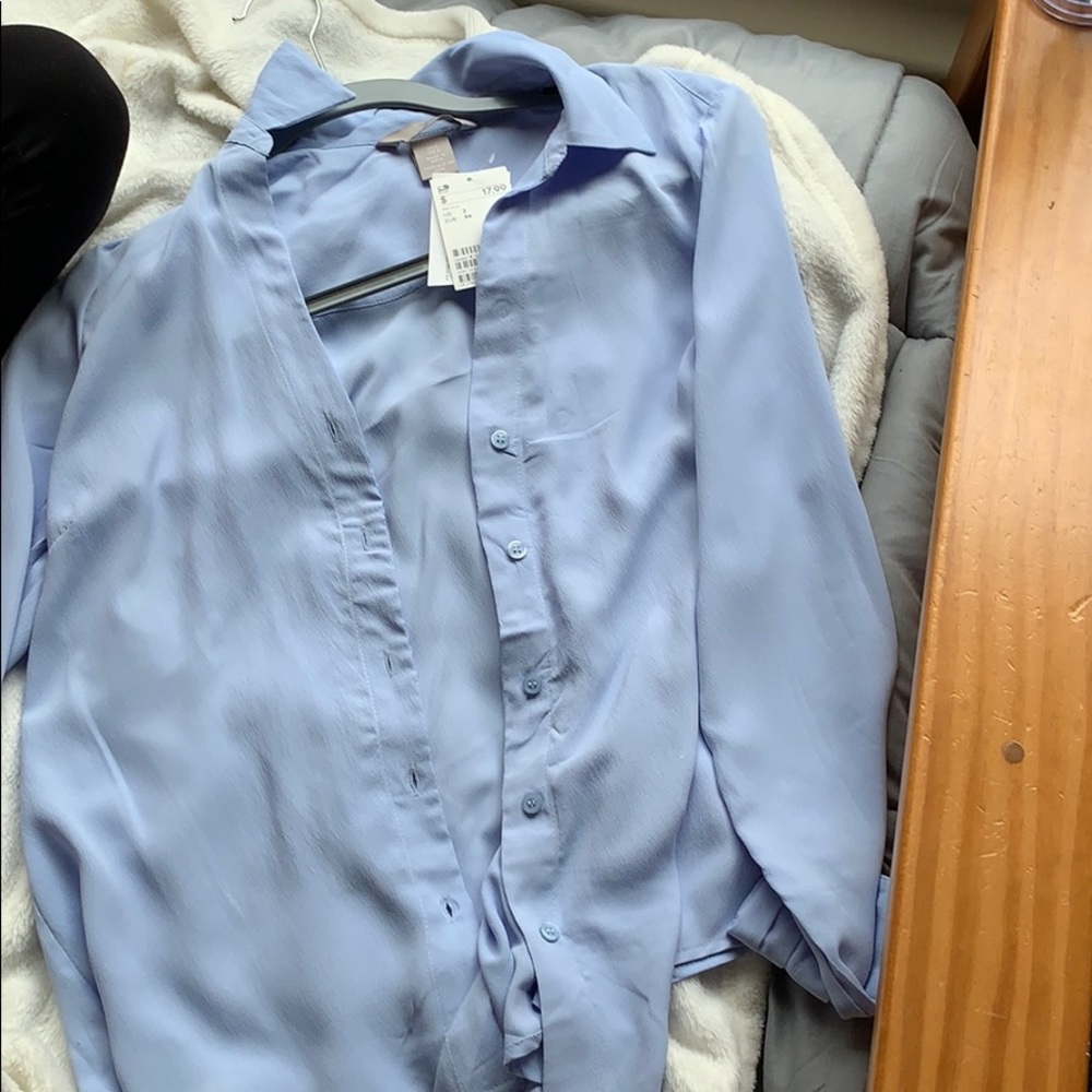 Light blue button down shirt